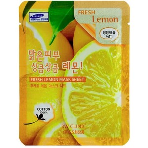 3W Clinic Тканевая маска для лица Лимон Fresh Lemon Mask Sheet
