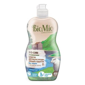 BIOMIO BIO-CARE средство для мытья посуды,овощей и фруктов без запаха с экстрактом хлопка и ионами серебра 450мл