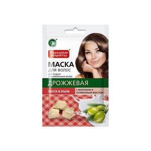 Фитокосметик Народные рецепты Маска для волос Дрожжевая с молоком и оливковым маслом 30мл