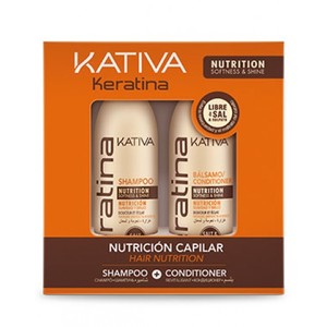 Kativa Keratina набор укрепляющий шампунь+ конциционер с кератином для всех типов волос 2х100мл