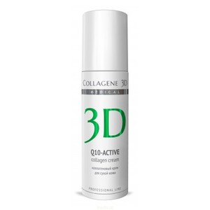 Коллаген 3Д Q10-ACTIVE Крем для лица с коэнзимом Q10 и витамином Е, антивозрастной уход для сухой кожи 150 мл