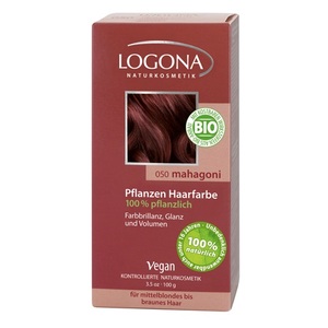 LOGONA растительная краска для волос 050 махагон коричневато-красный 100g