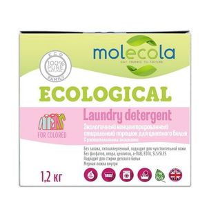 MOLECOLA Стиральный порошок для цветного белья с растительными энзимами 1,2кг