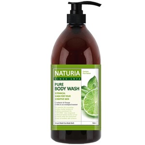 Naturia Гель для душа мята/лайм Pure body wash Wild Mint & Lime 750мл