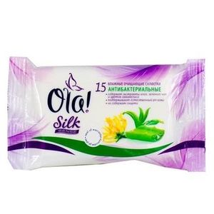 Ola! Silk Sense Влажные салфетки очищающие антибактериальные 15шт