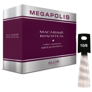 Ollin MEGAPOLIS 10/8 светлый блондин жемчужный 50мл Безаммиачный масляный краситель для волос