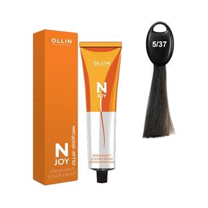Ollin N-JOY 5/37 светлый шатен золотисто-коричневый перманентная крем-краска для волос 100мл