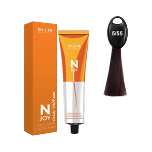 Ollin N-JOY 5/55 светлый шатен интенсивно-махагоновый перманентная крем-краска для волос 100мл