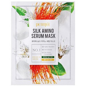 Petitfee Маска для лица тканевая с протеинами шелка Silk Amino Serum Mask 25г
