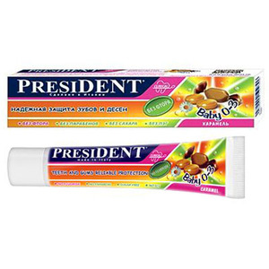 Президент Baby зубная паста Карамель без фтора 30мл