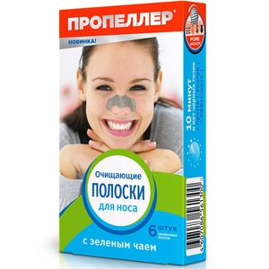 Пропеллер Pore Vacuum Полоски для носа очищающие с зеленым чаем 6 шт