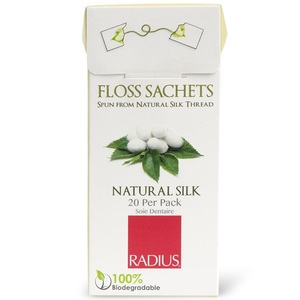 Radius Floss Sachets Natural Silk Biodegradable нить зубная без вкуса в одноразовых упаковках 20шт