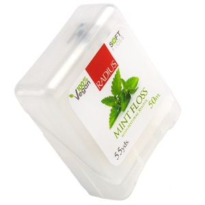 Радиус (Radius) Floss Vegan Xylitol Mint 55 Yds нить зубная со вкусом мяты