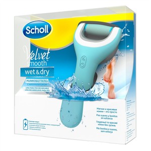 Scholl Velvet Smooth Wet&Dry пилка электрическая водонепр с аккумулятором д/удаления огрубевшей кожи стоп