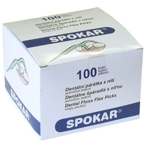 Spokar Dental flos flex picks Набор зубочисток с зубной нитью в пластиковом пакете 50шт