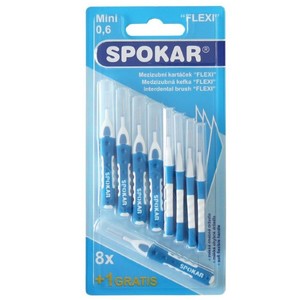 Spokar Flexi 0,6 Интердентальный цилиндрический ершик с гибкой двукомпонентной ручкой 8 + 1 шт