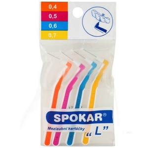 Spokar Interdental brushes L set 0,4-0,7 Набор цилиндрических ершиков с изогнутой ручкой 4 шт