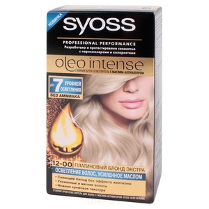 Syoss Oleo Intense Краска для волос 12-0 Платиновый блонд экстра 122,5 мл + 10 г