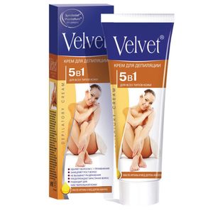 Velvet крем для депиляции 5в1 увлажняющий, замедляющий рост и против врастающих волос 100 мл