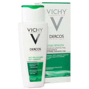 Vichy (Виши) Деркос Шампунь-уход интенсивный против перхоти для сухих волос и кожи головы склонной к зуду 200 мл