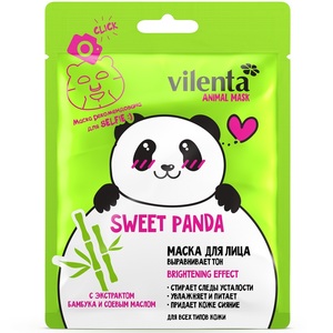 Vilenta animal mask маска для лица sweet panda  с экстрактом бамбука и соевым маслом