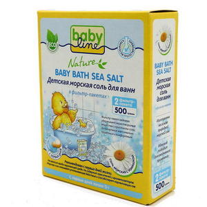 Baby line Детская морская соль для ванн с ромашкой в фильтр-пакетах, 500 г (Baby line, Соли для ванн)