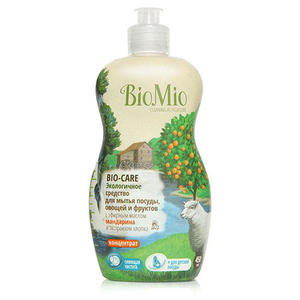 BioMio Средство для мытья посуды, овощей и фруктов с эфирным маслом Мандарина, 450 мл (BioMio, Посуда)