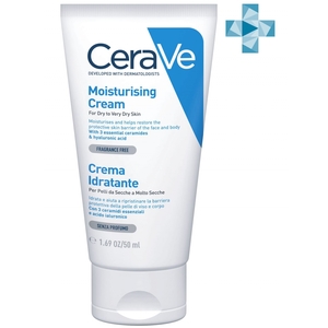 CeraVe Увлажняющий крем для сухой и очень сухой кожи лица и тела детей и взрослых 50 мл (CeraVe, Увлажнение кожи)
