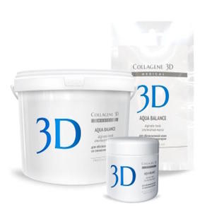 Collagene 3D Альгинатная маска для лица и тела с гиалуроновой кислотой 1200 г (Collagene 3D, Aqua Balance)