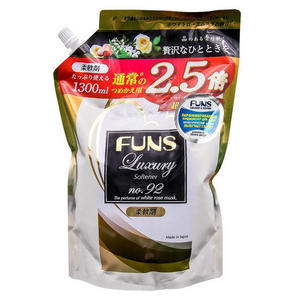 Funs Кондиционер парфюмированный для белья с ароматом белой мускусной розы (мягкая упаковка) 1300 мл (Funs, Для стирки)