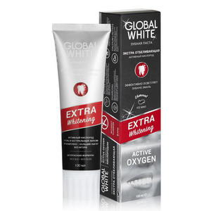 Global white Зубная паста Extra whitening. Active oxygen "Экстра отбеливающая. Активный кислород" 30 мл (Global white, Зубные пасты)