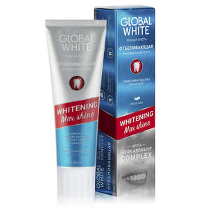 Global white Зубная паста Whitening Max Shine "Отбеливающая" 30 мл (Global white, Зубные пасты)