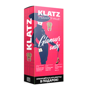 Klatz Набор: Зубная паста земляничный смузи 75 мл + Зубная паста Молочный шейк 75 мл + Зубная щетка средняя 1 шт. (Klatz, Glamour Only)
