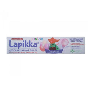 Lapikka Зубная паста Lapikka Junior "Шоколадный коктейль" с кальцием и микроэлементами, 74 гр (Lapikka)