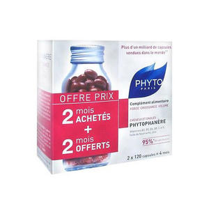 Phyto Фитофанер пищевая добавка для укрепления волос и ногтей 120 капсул х 2 (Phyto, Пищевая добавка)