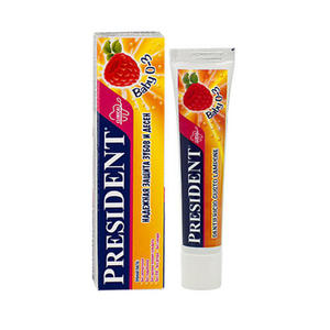 President Бэби паста зубная со вкусом малины 0-3 лет 30 мл (President, Для детей)