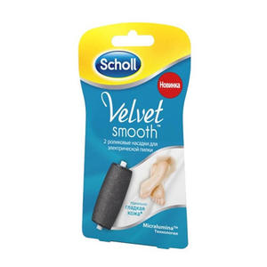 Scholl Сменные роликовые насадки для электрической роликовой пилки (Средняя жесткость) 2 шт. (Scholl, Velvet Smooth)