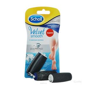 Scholl Сменные роликовые насадки для электрической роликовой пилки (жесткая + мягкая) (Scholl, Velvet Smooth)
