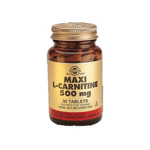 Solgar L-карнитин - аминокислота для превращению жиров с мышечную массу 500 мг 30 таблеток (Solgar, Аминокислоты)