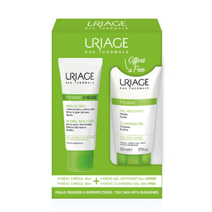 Uriage Набор: Исеак 3-Regul Универсальный уход для лица 40 мл + Мягкий очищающий гель Исеак 50 мл (Uriage, Hyseac)