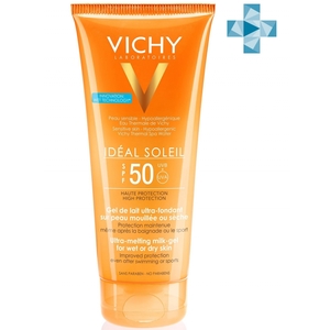 Vichy Тающая эмульсия с технологией нанесения на влажную кожу SPF50, 200 мл (Vichy, Ideal Soleil)