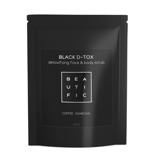 BEAUTIFIC Скраб cухой угольно-кофейный для глубокого очищения лица и тела / Black D-tox 90 мл