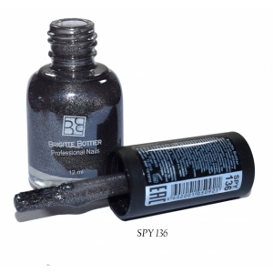 BRIGITTE BOTTIER 136 термолак для ногтей, темный-графитовый/светло-серый / Color Spy 12 мл