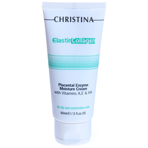 CHRISTINA Крем увлажняющий с плацентой, энзимами, коллагеном и эластином для жирной кожи / Elastin Collagen 60 мл