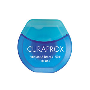 CURAPROX Нить межзубная нейлоновая implant & braces, 50 шт