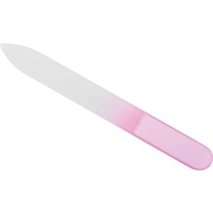 DEWAL BEAUTY Пилка для ногтей, стеклянная розовая 9 см