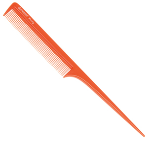 DEWAL BEAUTY Расческа с пластиковым хвостиком, оранжевая 20,5 см