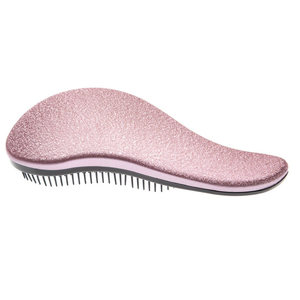 DEWAL BEAUTY Щетка массажная для легкого расчесывания волос, большая, с ручкой, цвет розово-черный