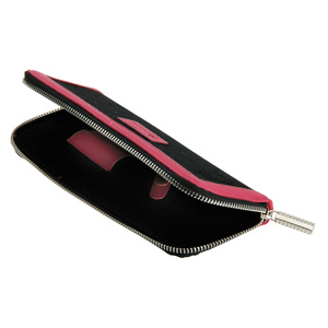 DEWAL PROFESSIONAL Футляр для ножниц, одинарный, полимерный материал, черно-розовый 9х21см