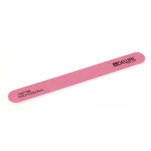 DEWAL PROFESSIONAL Пилка для искусственных ногтей, прямая бледно-розовая NEON 100/180 18 см